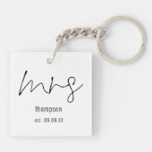 Modern Script Bride Future Mrs Name Sleutelhanger (Achterkant)