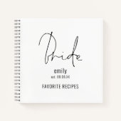 Modern Script Bride Name Date Recipe Notitieboek (Voorkant)
