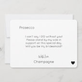 Modern Script Bridesmaid Uitnodiging (Achterkant)