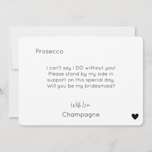 Modern Script Bridesmaid Uitnodiging (Achterkant)