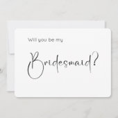 Modern Script Bridesmaid Uitnodiging (Voorkant)