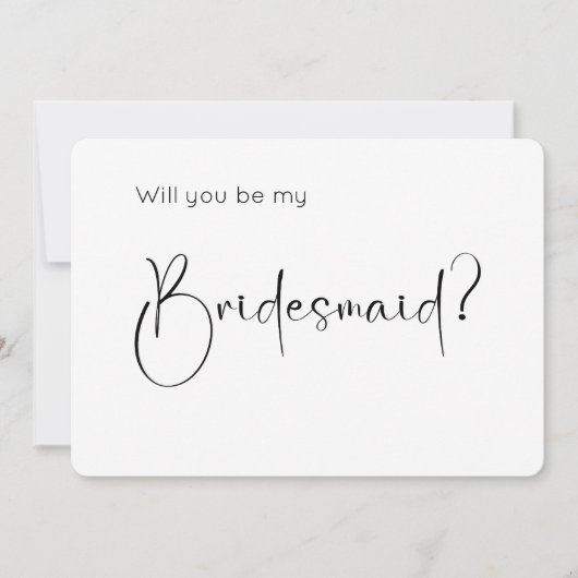 Modern Script Bridesmaid Uitnodiging (Voorkant)