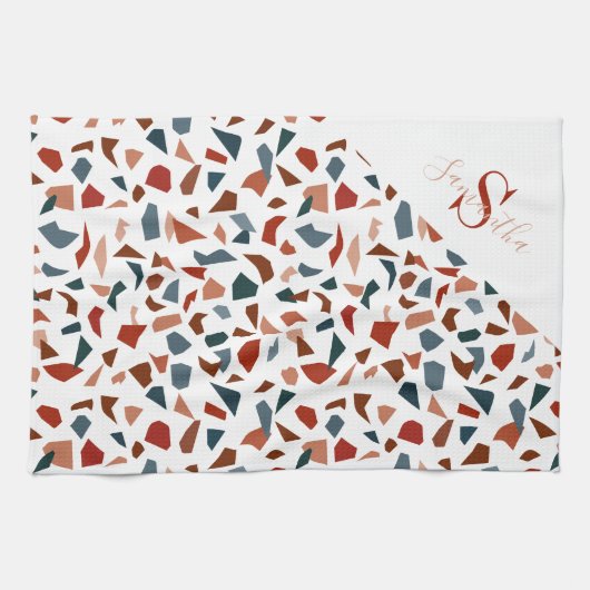 Modern Script Brown-patroon Theedoek (Horizontaal)