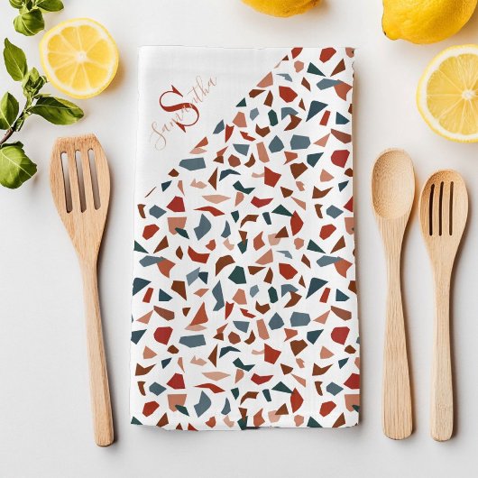 Modern Script Brown-patroon Theedoek