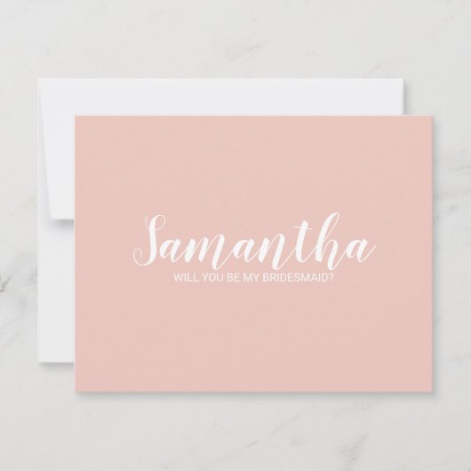 Modern script bruidsmeisje voorstel kaart (Voorkant)