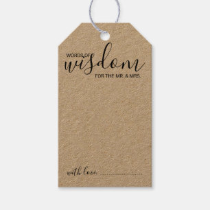 Modern Script Bruiloft Advies en Wensen Cadeau Lab Cadeaulabel