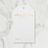 Modern Script Bruiloft Advies & Wensen Goud Cadeaulabels (Voorkant)