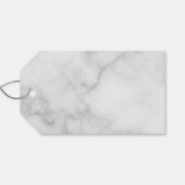 Modern Script Bruiloft Advies & Wensen Wit Marmer Cadeaulabel (Achterkant Horizontaal)