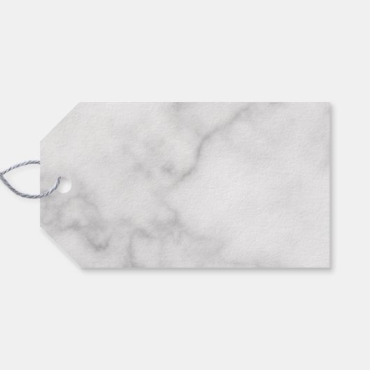 Modern Script Bruiloft Advies & Wensen Wit Marmer Cadeaulabel (Achterkant Horizontaal)
