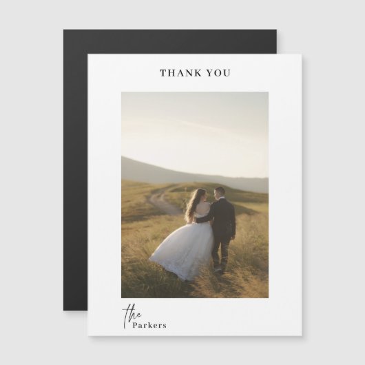 Modern script bruiloft Bedankt Magnet (Voorkant / Achterkant)