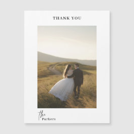 Modern script bruiloft Bedankt Magnet