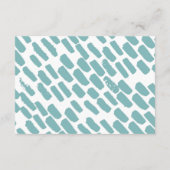 Modern Script Bruiloft Blauwe Gast Details Foto Informatiekaartje (Achterkant)