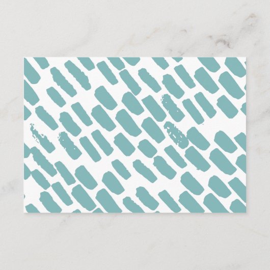 Modern Script Bruiloft Blauwe Gast Details Foto Informatiekaartje (Achterkant)