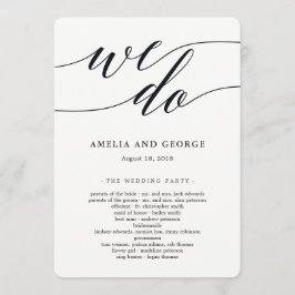 Modern script bruiloft ceremonie programma programmakaart