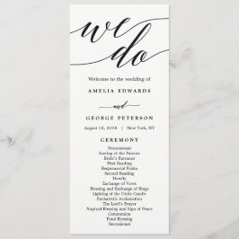 Modern script bruiloft ceremonie programma programmakaart