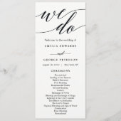 Modern script bruiloft ceremonie programma programmakaart (Voorkant)