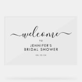 Modern Script Bruiloft Feestelijke Begroeting Zwar Acryl Bord (Voorkant)