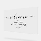 Modern Script Bruiloft Feestelijke Begroeting Zwar Acryl Bord (Hoek)