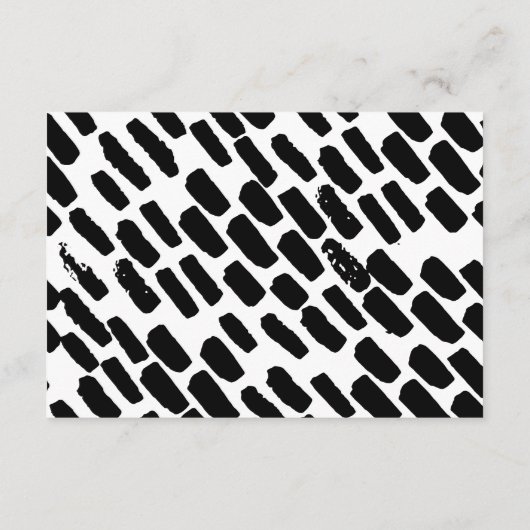 Modern Script Bruiloft Gast Details Foto Zwart Informatiekaartje (Achterkant)