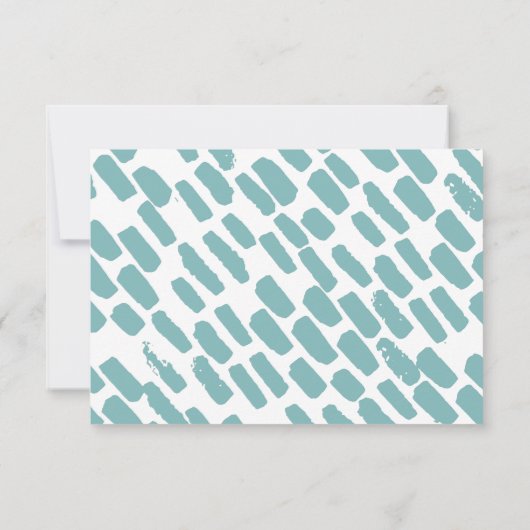 Modern Script Bruiloft RSVP in blauw (Achterkant)