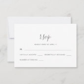 Modern Script Bruiloft RSVP in blauw Kaartje (Voorkant)
