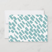 Modern Script Bruiloft RSVP in blauw Kaartje (Achterkant)