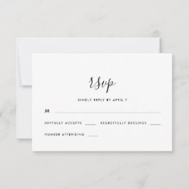 Modern Script Bruiloft Rsvp Zwart-wit Kaartje