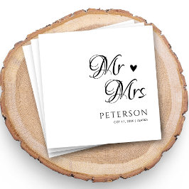 Modern Script Bruiloft servetten voor ontvangst