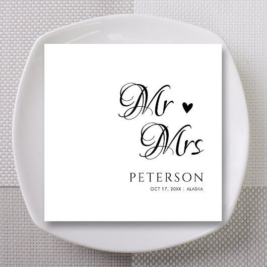 Modern Script Bruiloft servetten voor ontvangst