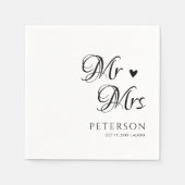 Modern Script Bruiloft servetten voor ontvangst (Voorkant)