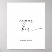 Modern Script Bruiloft Sigaar Bar Poster (Voorkant)