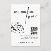 Modern script bruiloft vastleggen van de liefde QR Informatiekaartje (Voorkant)