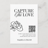 Modern script bruiloft vastleggen van de liefde QR Informatiekaartje (Voorkant)