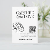 Modern script bruiloft vastleggen van de liefde QR Informatiekaartje (Staand voorkant)