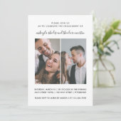 Modern Script Bruiloft Verloving Fotouitnodiging Kaart (Staand voorkant)