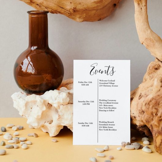 Modern script bruiloft verwelkomt & reisweekend aankondiging