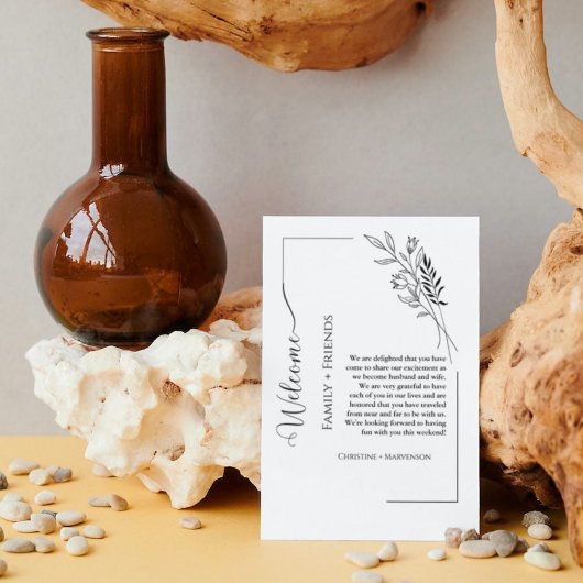 Modern script bruiloft verwelkomt & reisweekend aankondiging