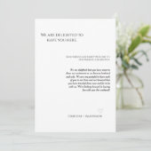 Modern script bruiloft verwelkomt & reisweekend kaart (Staand voorkant)