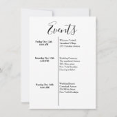 Modern script bruiloft verwelkomt & reisweekend kaart (Achterkant)