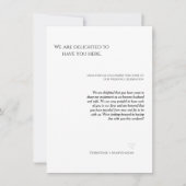 Modern script bruiloft verwelkomt & reisweekend kaart (Voorkant)