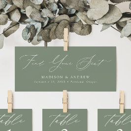 Modern Script Bruiloft Vind uw Seat Header Kaart