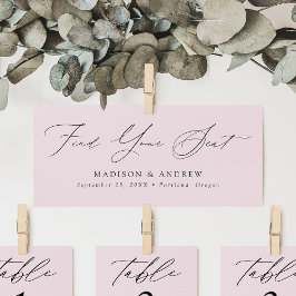 Modern Script Bruiloft Vind uw Seat Header Kaart