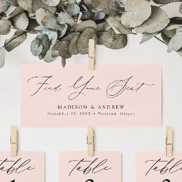 Modern Script Bruiloft Vind uw Seat Header Kaart