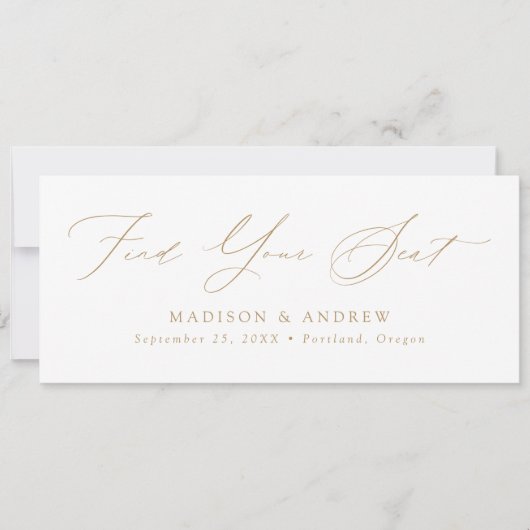 Modern Script Bruiloft Vind uw Seat Header Kaart (Voorkant)