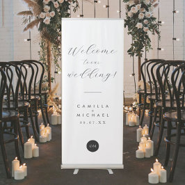 Modern Script Bruiloft Welkom Rollup Sign Banner Roll-up Banner
