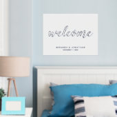 Modern Script Bruiloft Welkom Zilver Folie Afdrukken (Insitu (Slaapkamer))