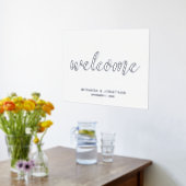 Modern Script Bruiloft Welkom Zilver Folie Afdrukken (Laag (Keuken))