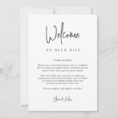 Modern script bruiloft Welkomstbrief & reisroute (Voorkant)