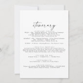 Modern script bruiloft Welkomstbrief & reisroute (Achterkant)