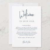 Modern script bruiloft Welkomstbrief & reisroute (Voorkant)